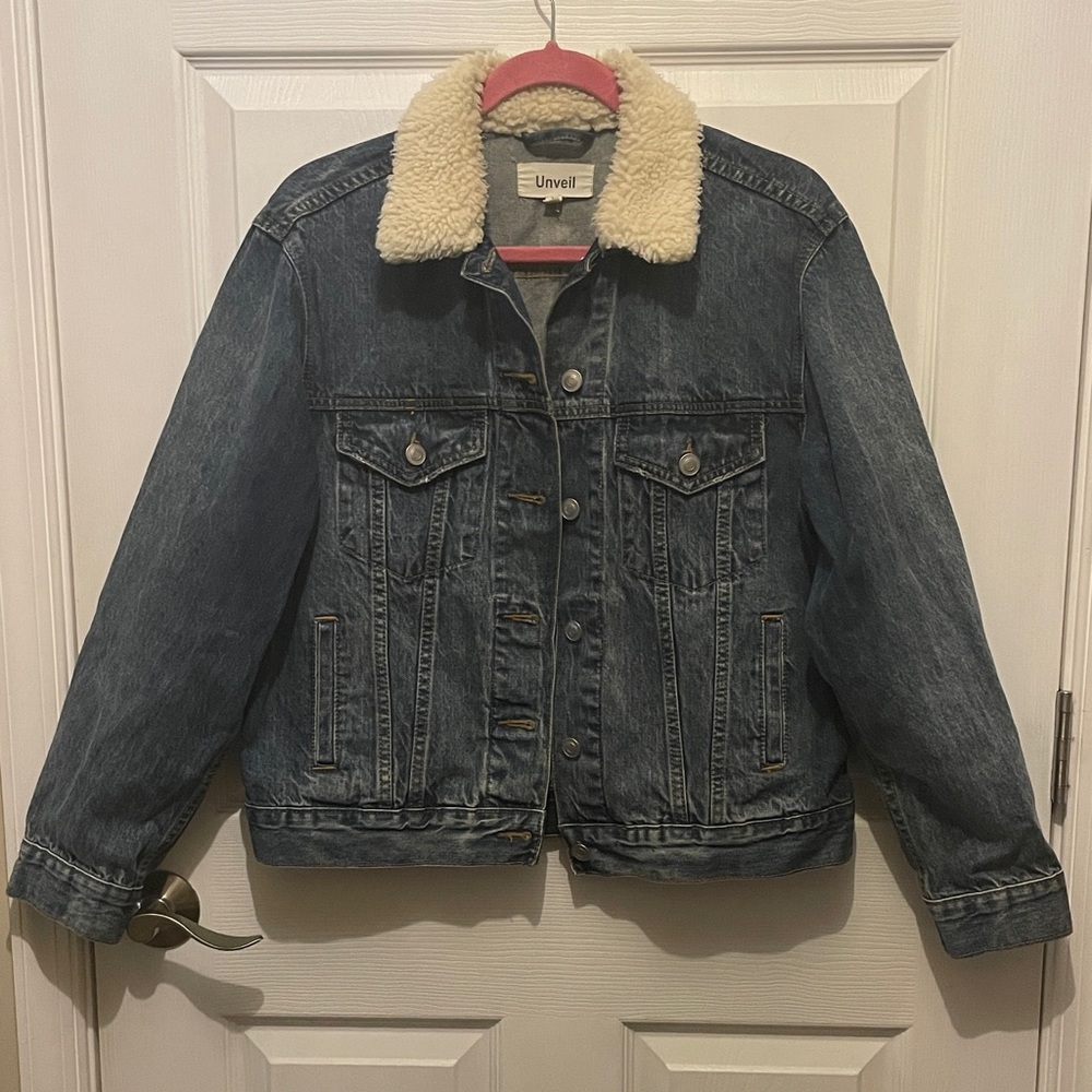 Unveil Denim Jacket with Sherpa Lining